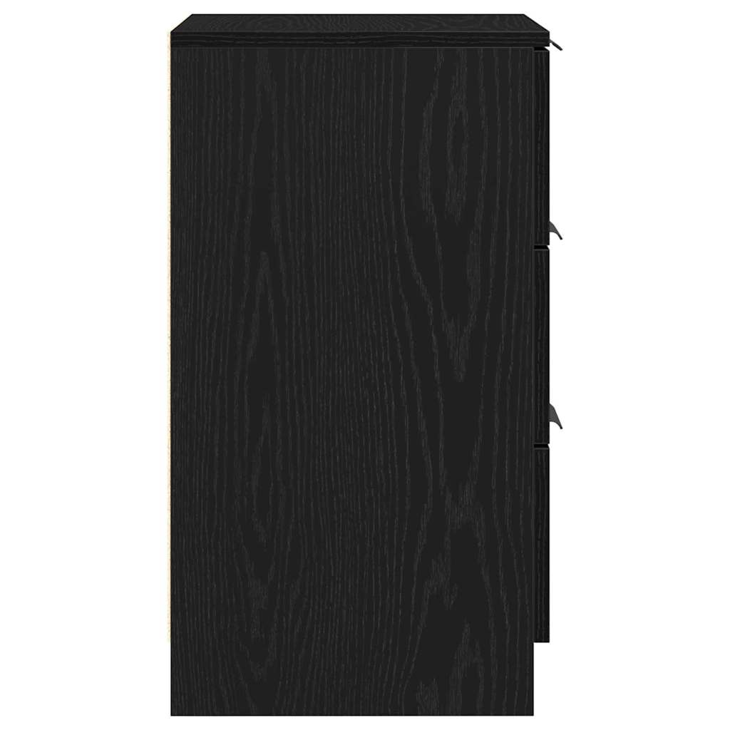 Nachttisch Schwarz Eichen-Optik 40 x 65 x 65 cm Holzwerkstoff