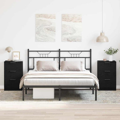 Nachttisch 2 Stk. Schwarz Eichen-Optik 40 x 65 x 65 cm