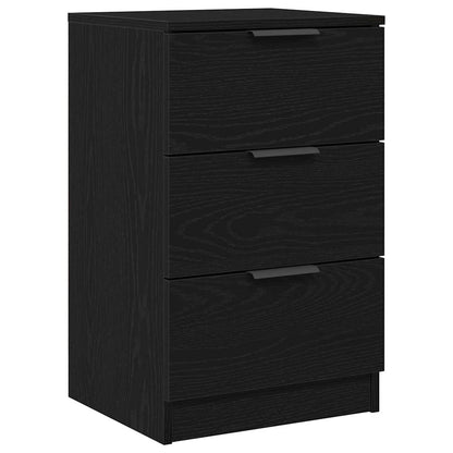 Nachttisch 2 Stk. Schwarz Eichen-Optik 40 x 65 x 65 cm