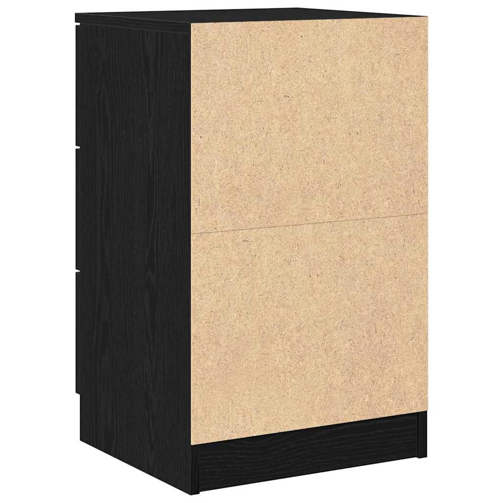 Nachttisch 2 Stk. Schwarz Eichen-Optik 40 x 65 x 65 cm