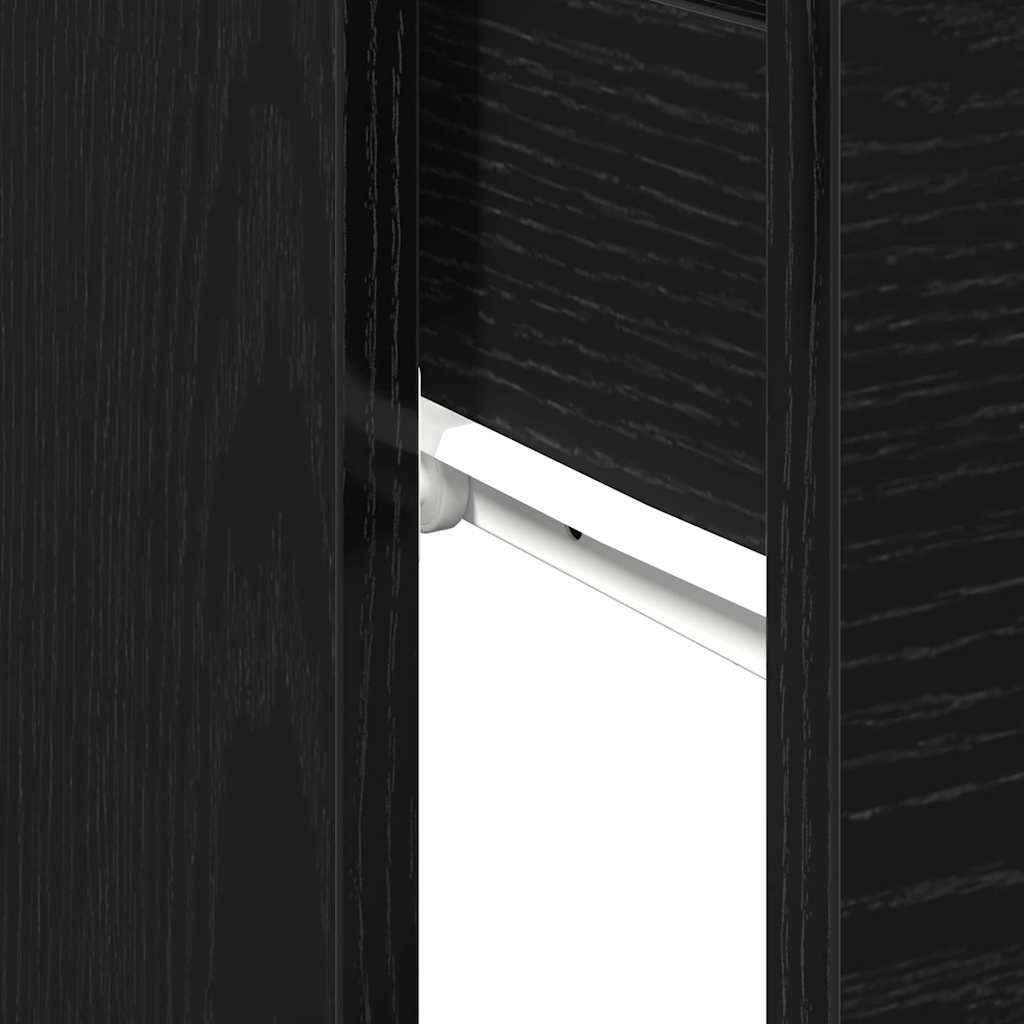 Konsolentisch Schwarz Eichen-Optik 30 x 36 x 75 cm