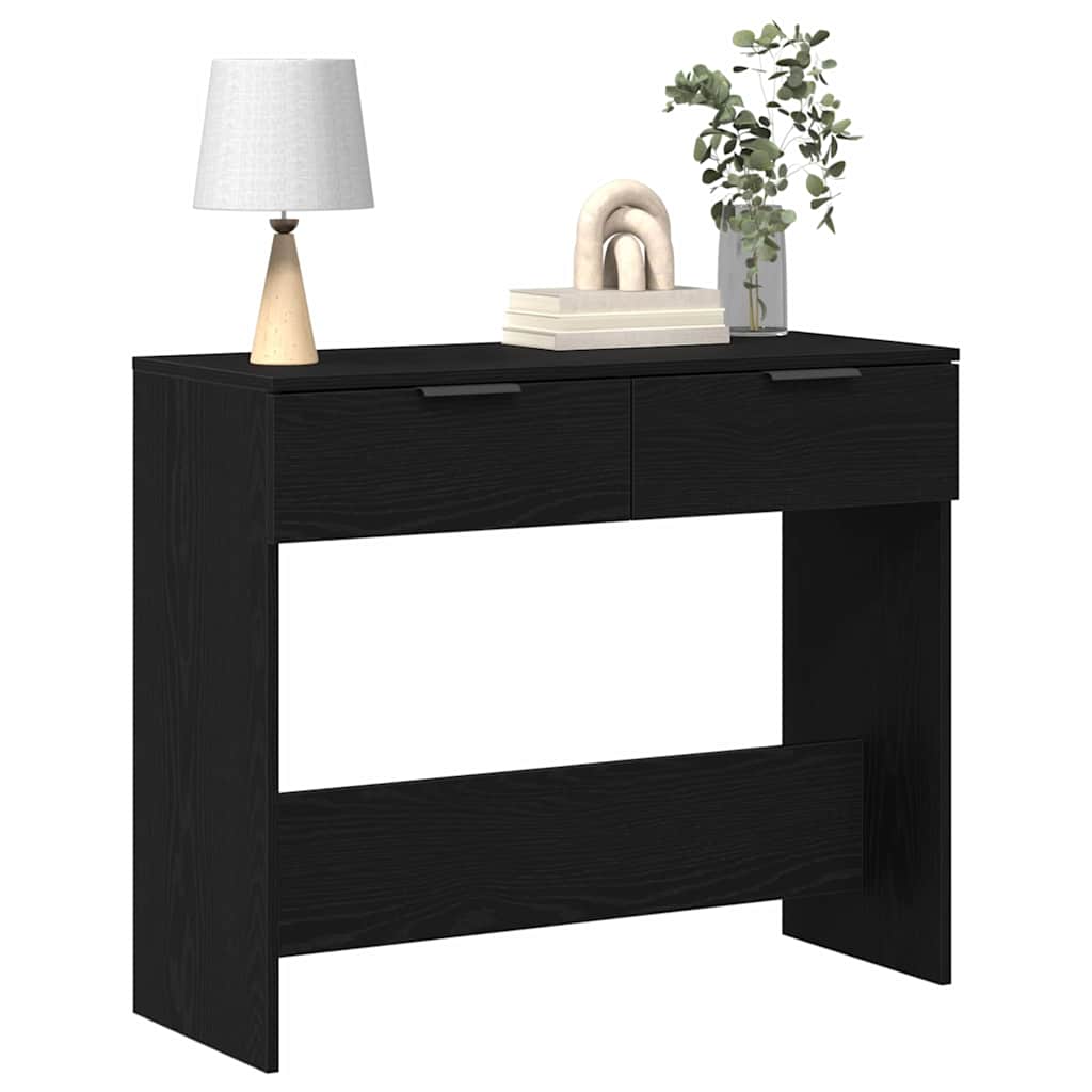 Konsolentisch Schwarz Eichen-Optik 30 x 36 x 75 cm