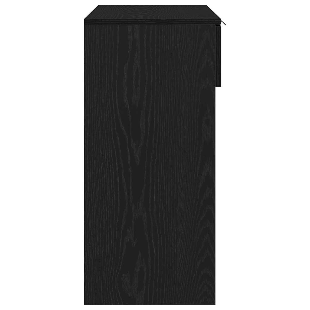 Konsolentisch Schwarz Eichen-Optik 30 x 36 x 75 cm