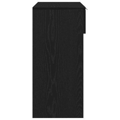 Konsolentisch Schwarz Eichen-Optik 30 x 36 x 75 cm