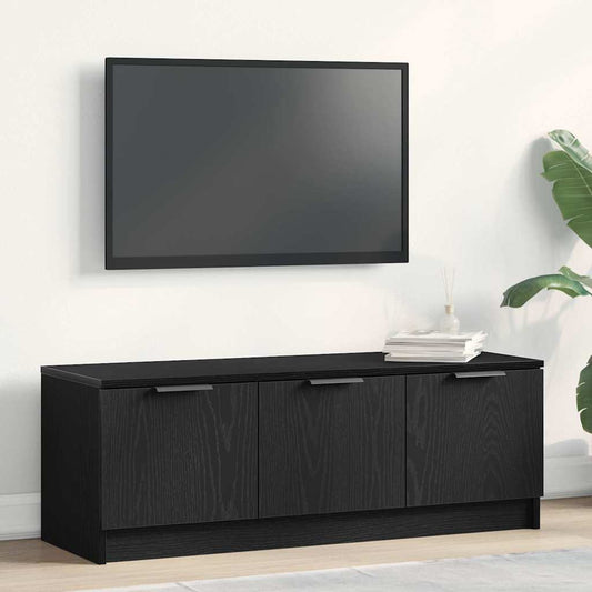 TV-Schrank Schwarz Eichen-Optik 102 x 35 x 36.5 cm