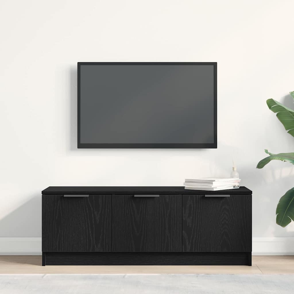 TV-Schrank Schwarz Eichen-Optik 102 x 35 x 36.5 cm