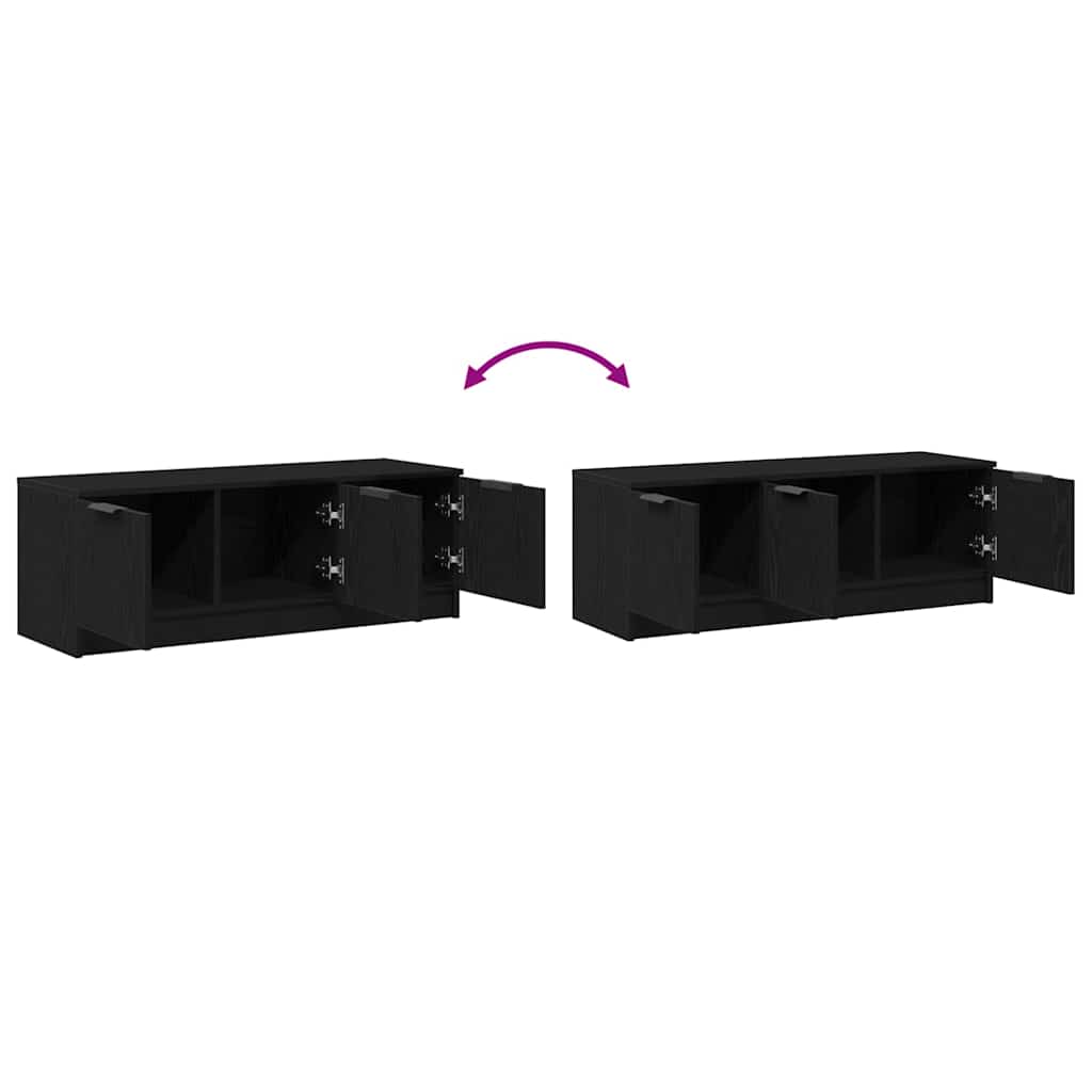 TV-Schrank Schwarz Eichen-Optik 102 x 35 x 36.5 cm
