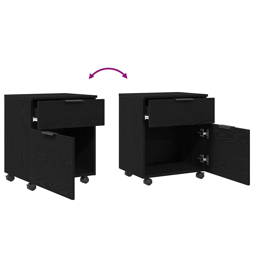 Aktenschrank Schwarz Eichen-Optik 45 x 38 x 54 cm Holzwerkstoff