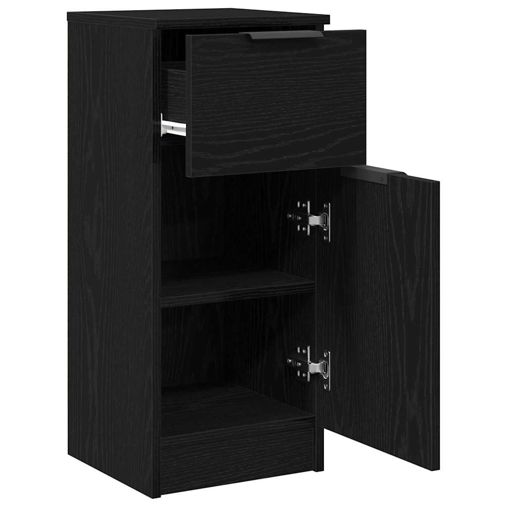 Sideboard Schwarz Eichen-Optik 30 x 30 x 70 cm Holzwerkstoff