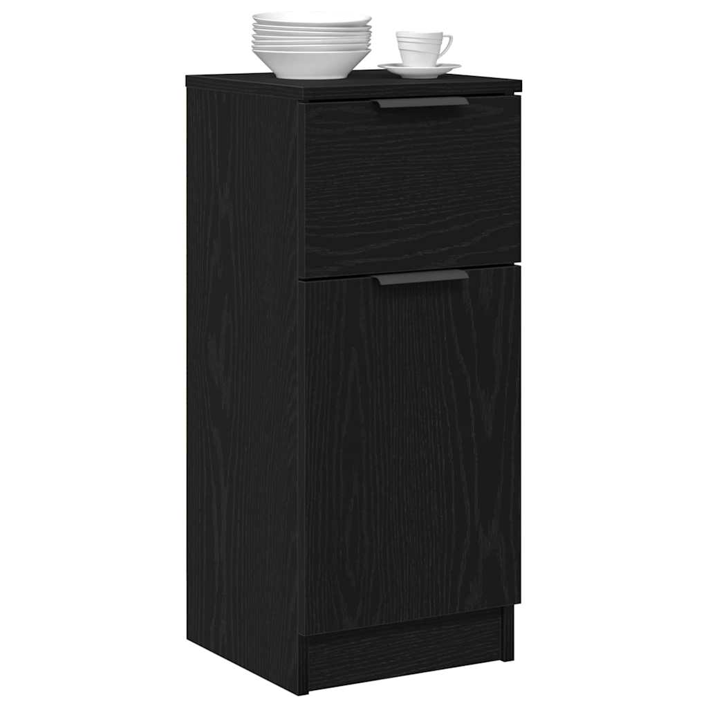 Sideboard Schwarz Eichen-Optik 30 x 30 x 70 cm Holzwerkstoff