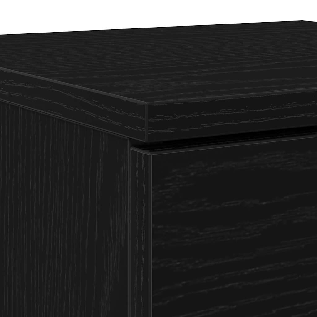 Sideboard 2 stk. Schwarz Eichen-Optik 30 x 30 x 70 cm