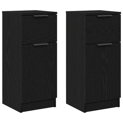 Sideboard 2 stk. Schwarz Eichen-Optik 30 x 30 x 70 cm