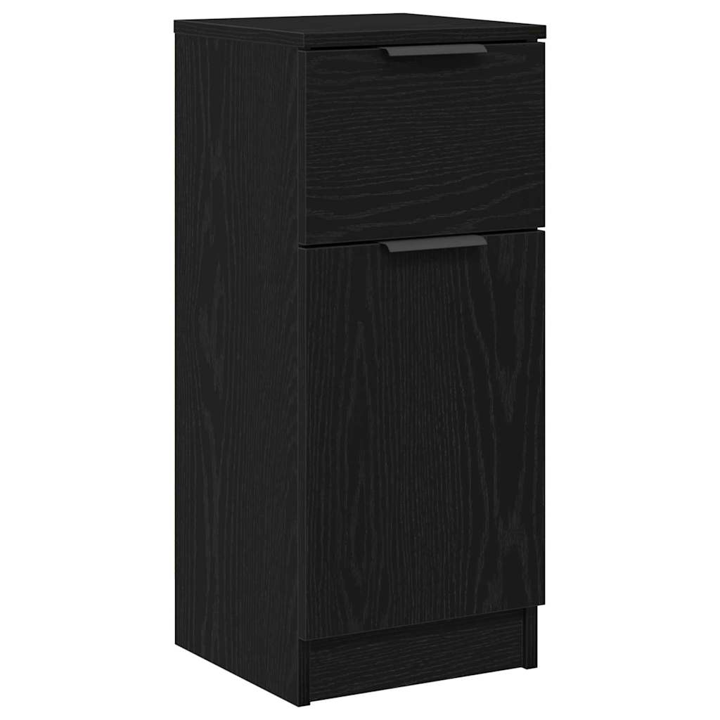 Sideboard 2 stk. Schwarz Eichen-Optik 30 x 30 x 70 cm