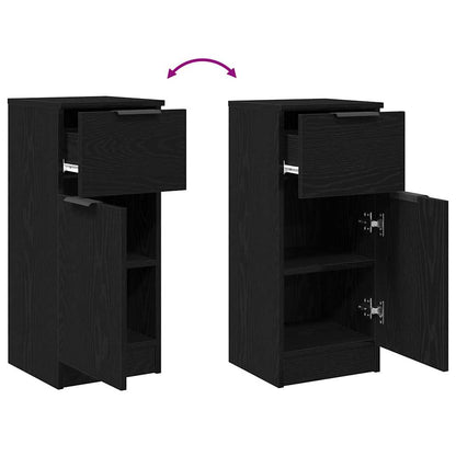 Sideboard 2 stk. Schwarz Eichen-Optik 30 x 30 x 70 cm