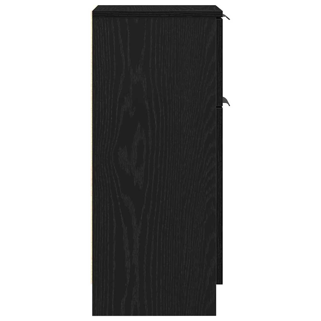 Sideboard 2 stk. Schwarz Eichen-Optik 30 x 30 x 70 cm