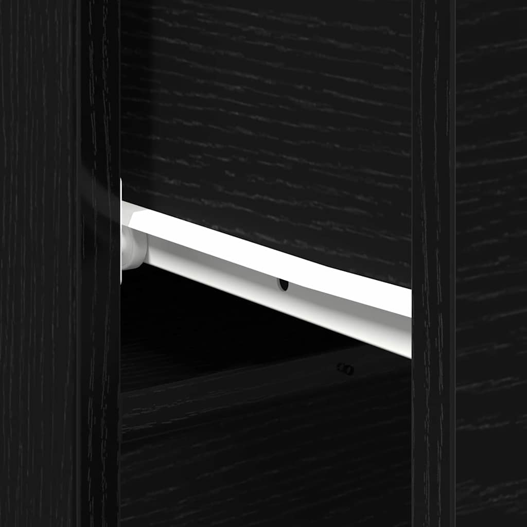 Sideboard 2 stk. Schwarz Eichen-Optik 30 x 30 x 70 cm