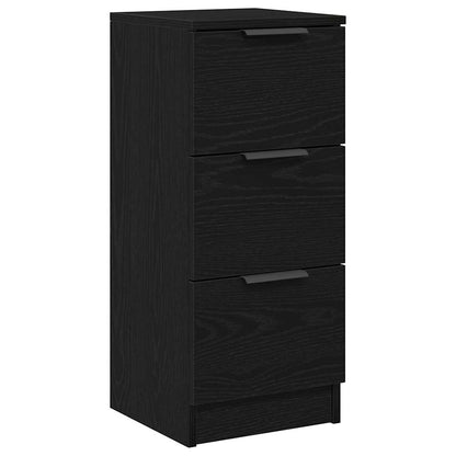 Sideboard 2 stk. Schwarz Eichen-Optik 30 x 30 x 70 cm