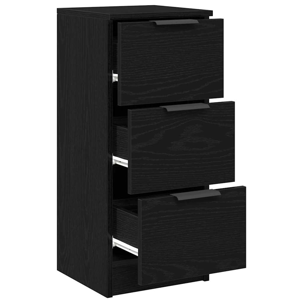Sideboard 2 stk. Schwarz Eichen-Optik 30 x 30 x 70 cm