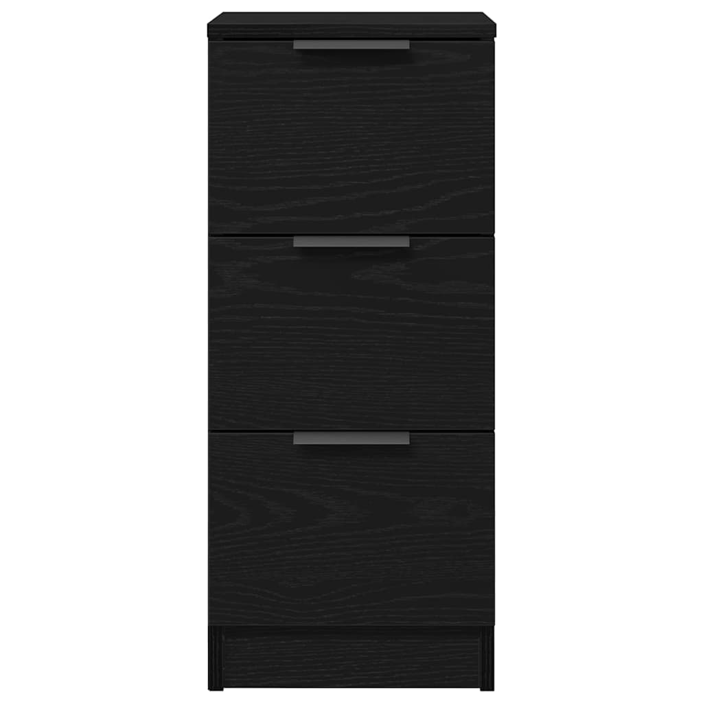 Sideboard 2 stk. Schwarz Eichen-Optik 30 x 30 x 70 cm