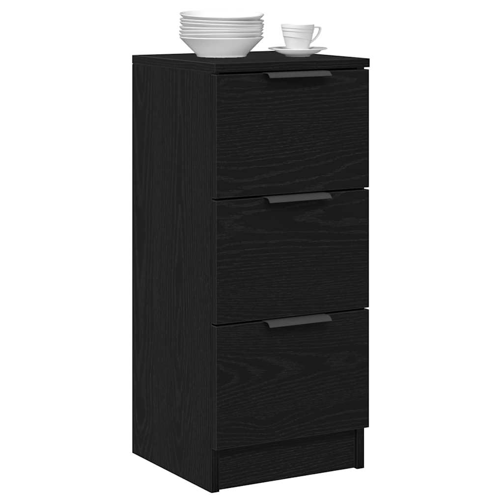 Sideboard 2 stk. Schwarz Eichen-Optik 30 x 30 x 70 cm