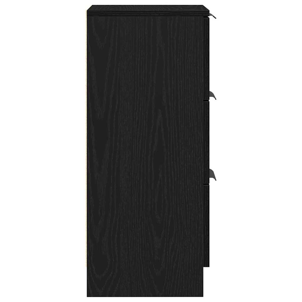 Sideboard 2 stk. Schwarz Eichen-Optik 30 x 30 x 70 cm