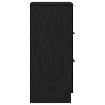 Sideboard 2 stk. Schwarz Eichen-Optik 30 x 30 x 70 cm