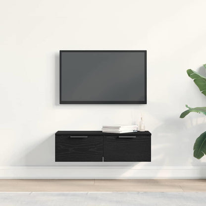 Wandschrank Schwarz Eichen-Optik 68 x 30 x 20 cm Holzwerkstoff