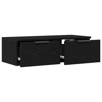 Wandschrank Schwarz Eichen-Optik 68 x 30 x 20 cm Holzwerkstoff
