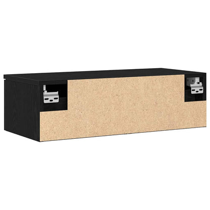 Wandschrank Schwarz Eichen-Optik 68 x 30 x 20 cm Holzwerkstoff