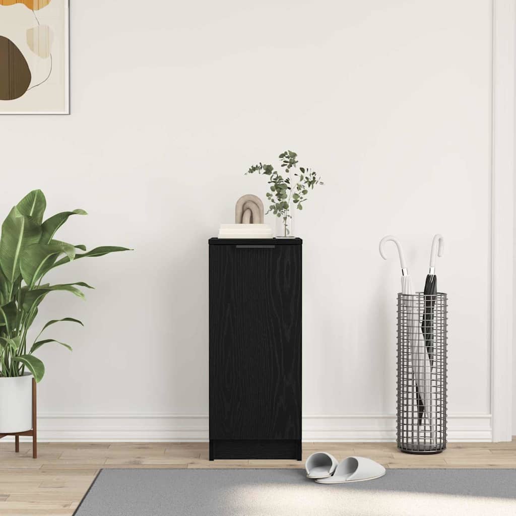 Schuhschrank mit Regal Schwarz Eichen-Optik 29,5 x 35 x 70 cm