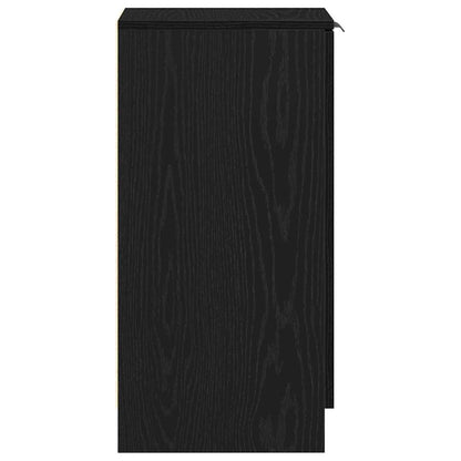 Schuhschrank mit Regal Schwarz Eichen-Optik 29,5 x 35 x 70 cm