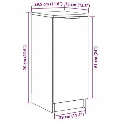 Schuhschrank mit Regal Schwarz Eichen-Optik 29,5 x 35 x 70 cm
