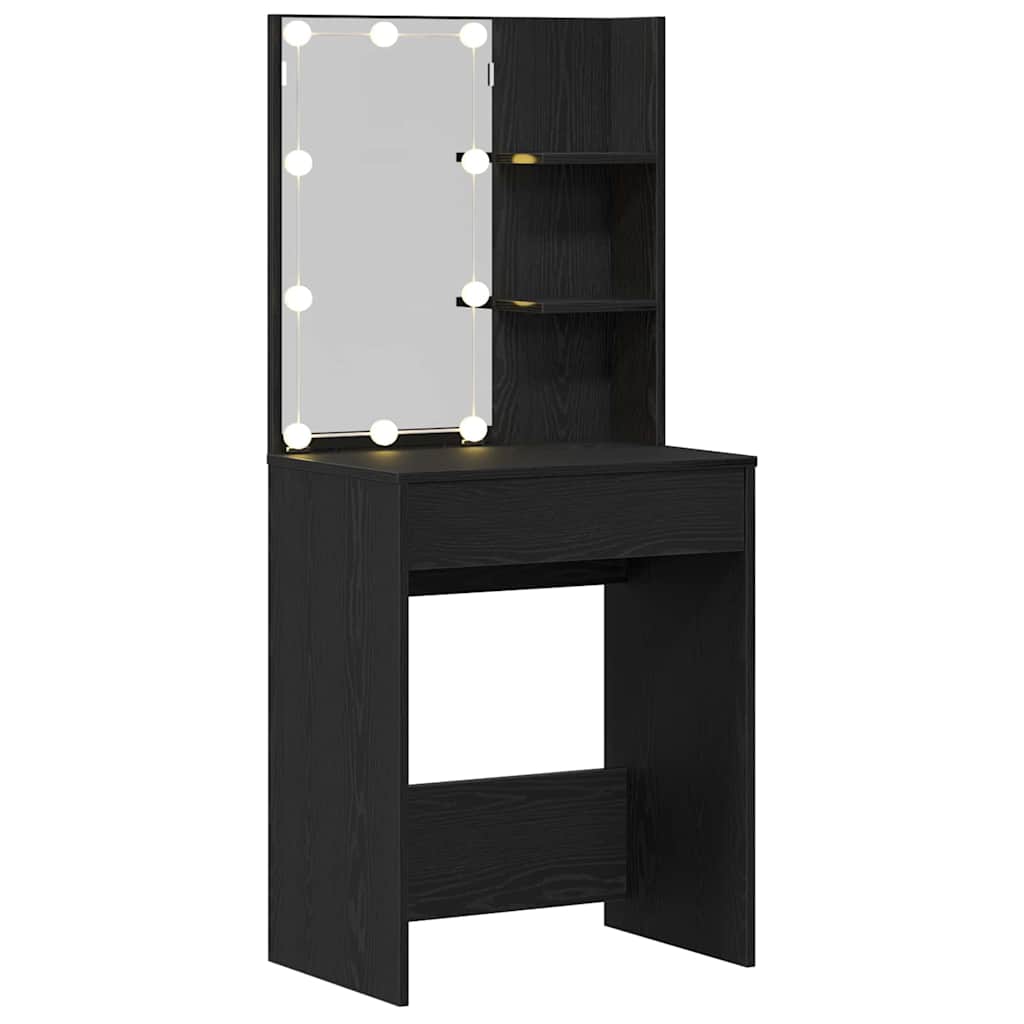Schminktisch Schwarz Eichen-Optik 60 x 40 x 140 cm