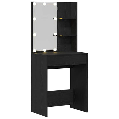 Schminktisch Schwarz Eichen-Optik 60 x 40 x 140 cm
