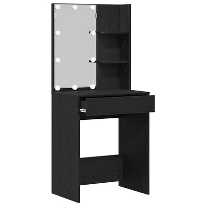 Schminktisch Schwarz Eichen-Optik 60 x 40 x 140 cm