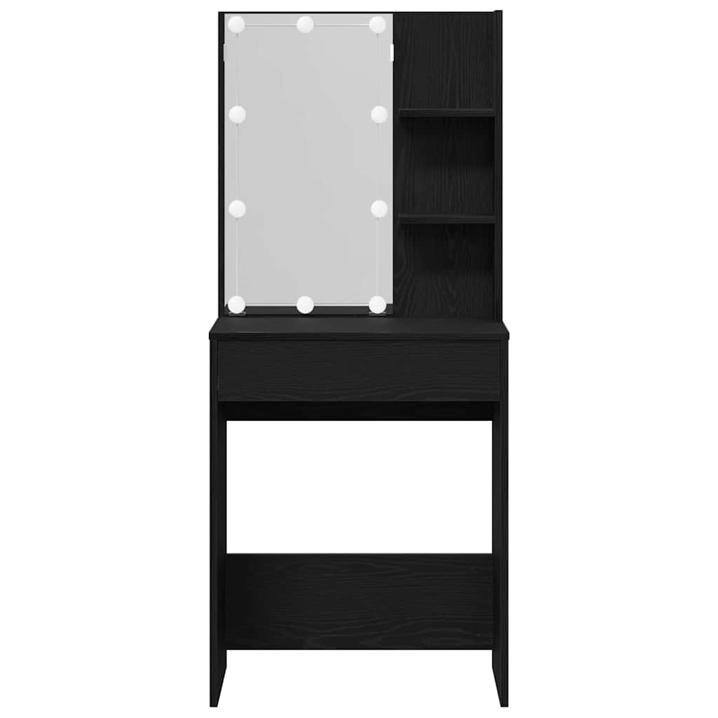 Schminktisch Schwarz Eichen-Optik 60 x 40 x 140 cm