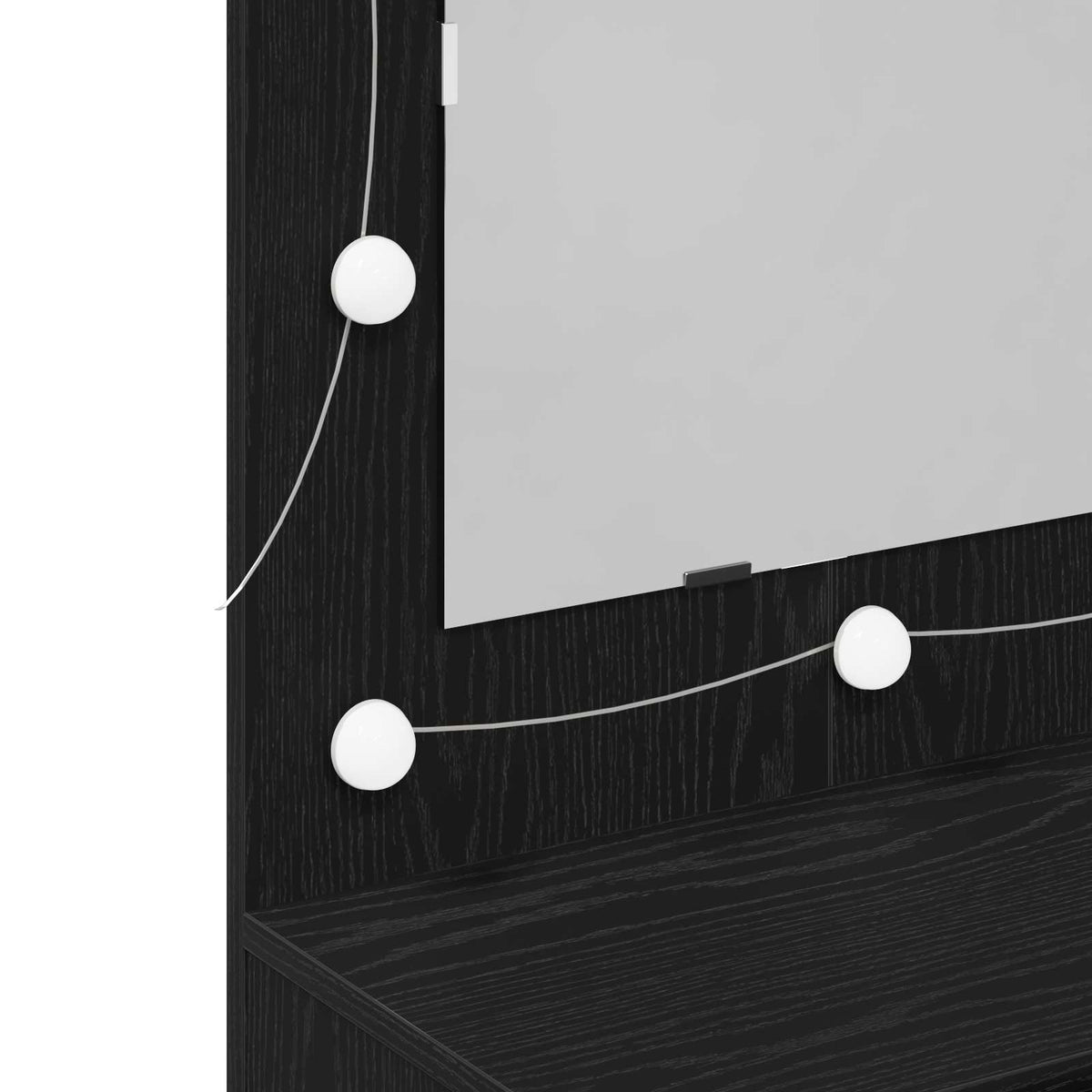 Spiegelschrank Schwarz Eichen-Optik 90 x 31,5 x 62 cm