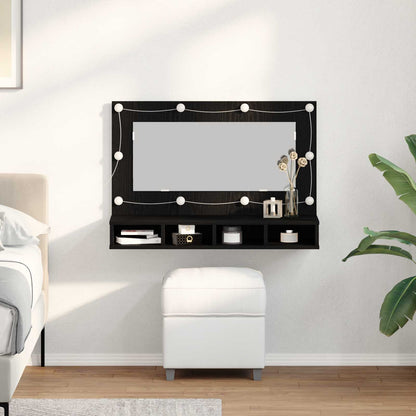 Spiegelschrank Schwarz Eichen-Optik 90 x 31,5 x 62 cm
