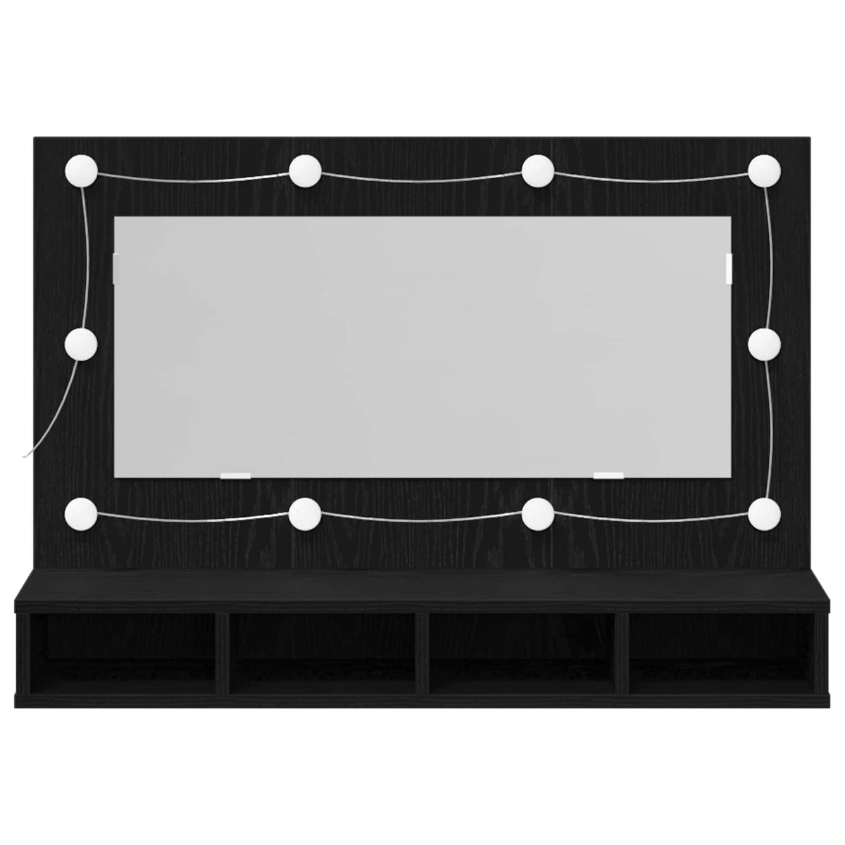 Spiegelschrank Schwarz Eichen-Optik 90 x 31,5 x 62 cm