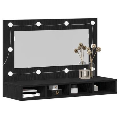 Spiegelschrank Schwarz Eichen-Optik 90 x 31,5 x 62 cm
