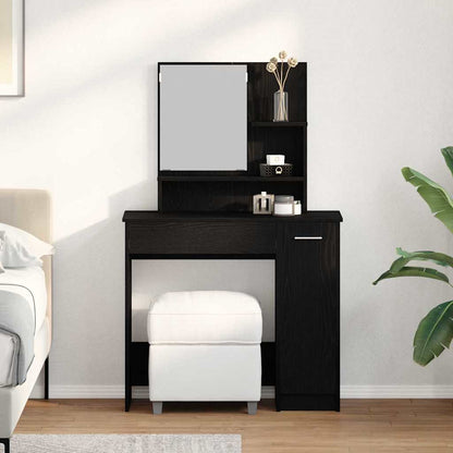 Schminktisch Schwarz Eichen-Optik 86.5 x 35 x 136 cm