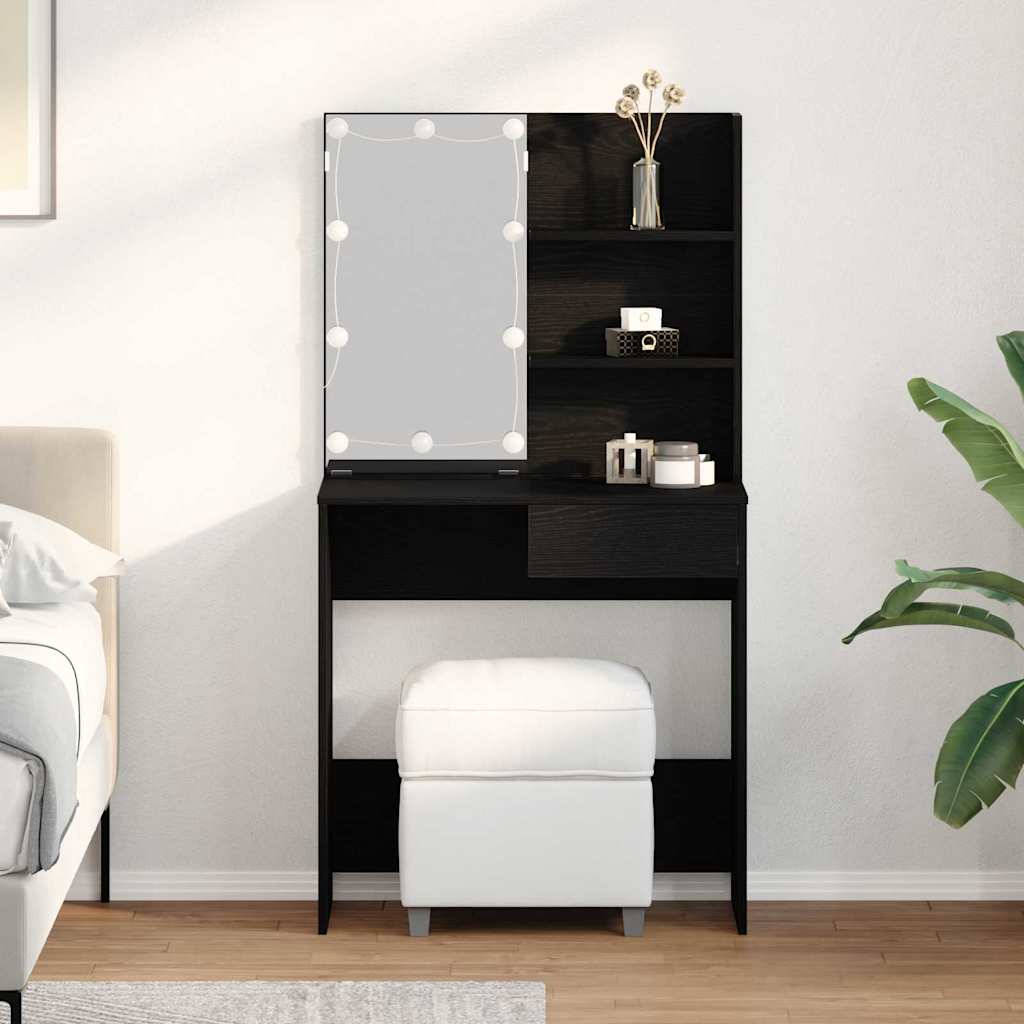 Schminktisch Schwarz Eichen-Optik 74.5 x 40 x 141 cm