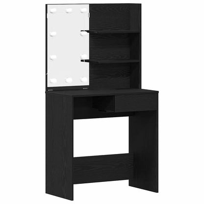 Schminktisch Schwarz Eichen-Optik 74.5 x 40 x 141 cm