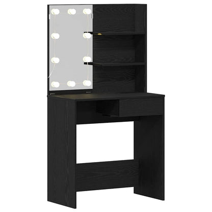 Schminktisch Schwarz Eichen-Optik 74.5 x 40 x 141 cm