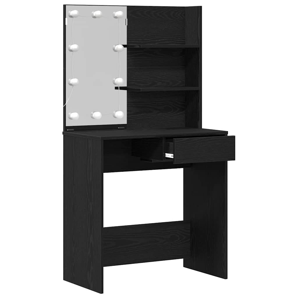 Schminktisch Schwarz Eichen-Optik 74.5 x 40 x 141 cm