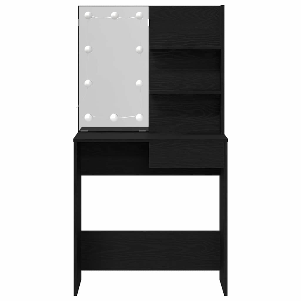 Schminktisch Schwarz Eichen-Optik 74.5 x 40 x 141 cm