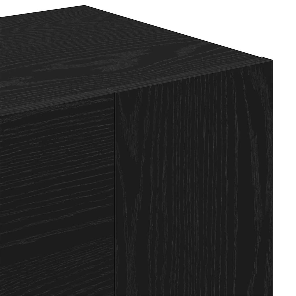 Flur-Schrank mit Regal Schwarz Eichen-Optik 97.5 x 37 x 99 cm