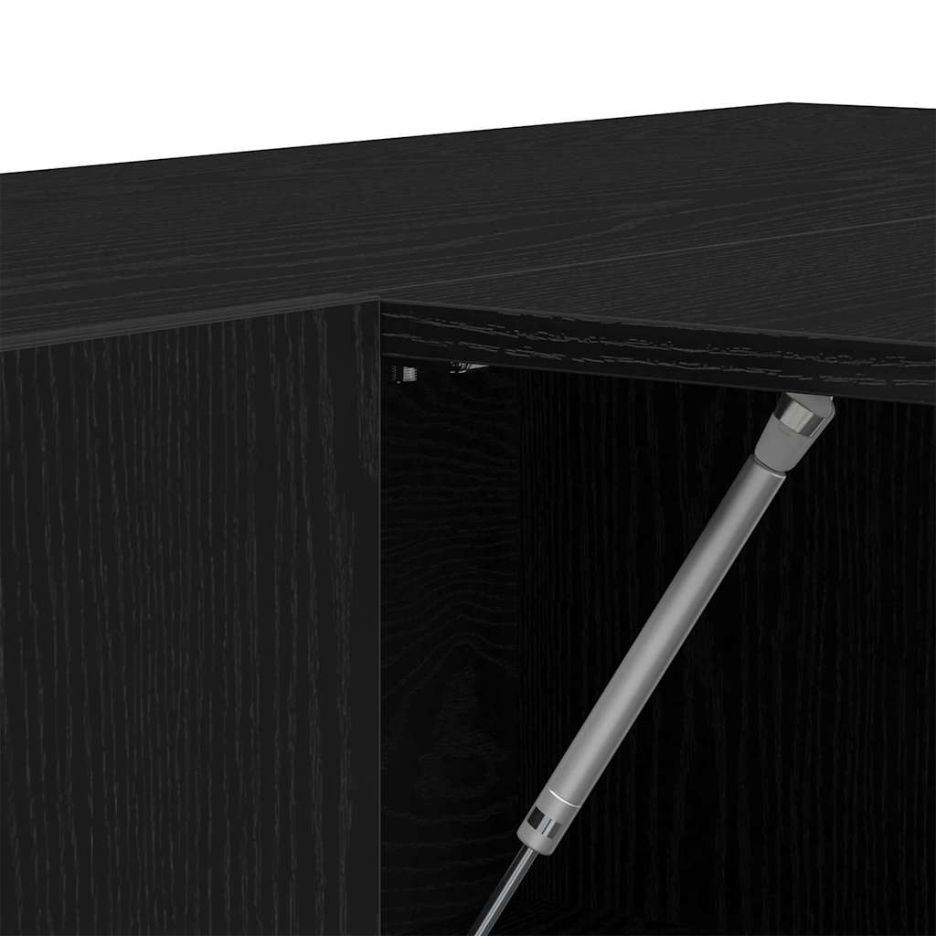 Flur-Schrank mit Regal Schwarz Eichen-Optik 97.5 x 37 x 99 cm