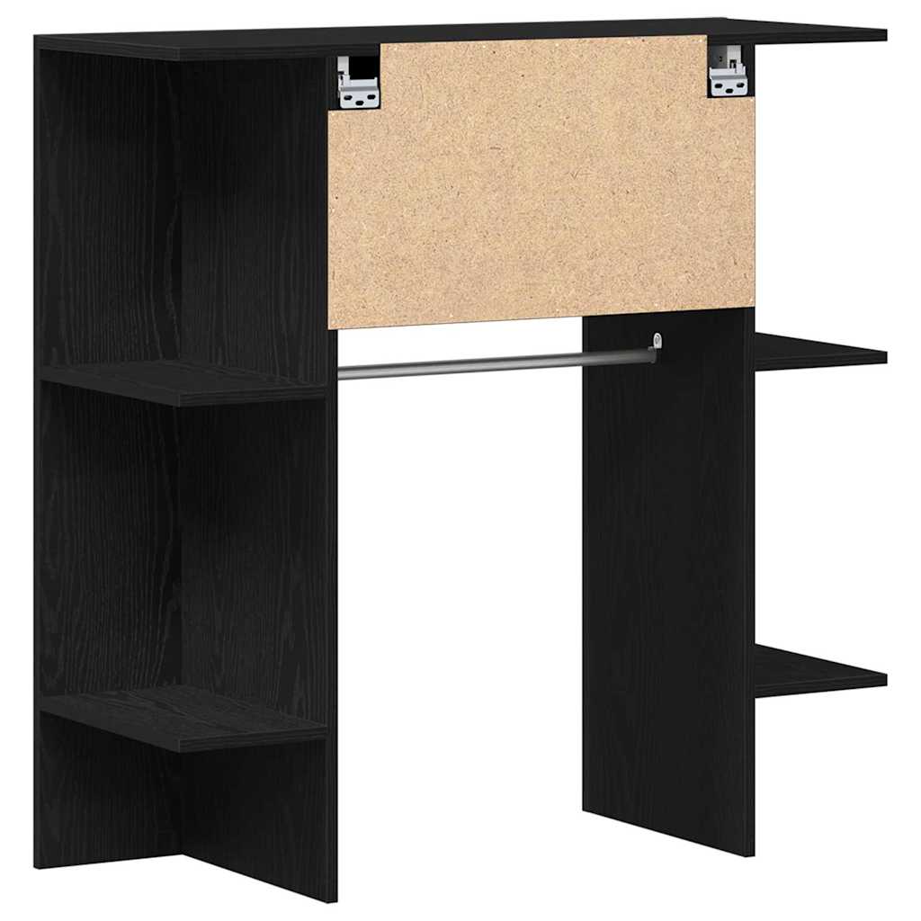 Flur-Schrank mit Regal Schwarz Eichen-Optik 97.5 x 37 x 99 cm