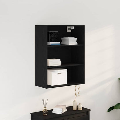 Hängender Wandschrank Schwarz Eichen-Optik 69,5 x 32,5 x 90 cm